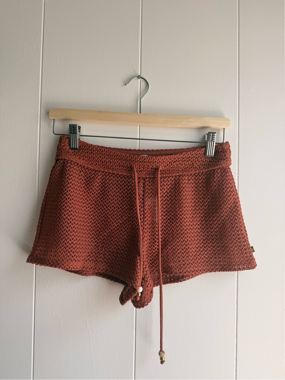 La Vie En Rose Rust Knit Swim Cover-Up Shorts 🌞